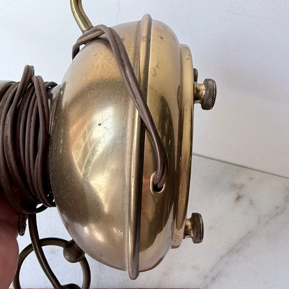 Antique-Style Brass Table Lamp with Clear Glass Chimney - Brass Finish